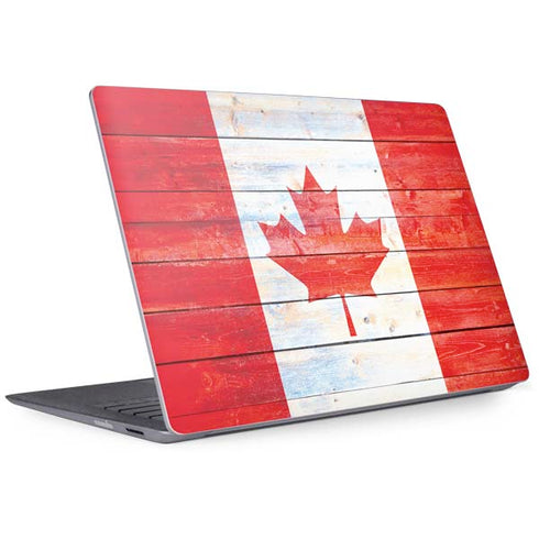 Canada Flag Light Wood Surface Laptop 2 Skin